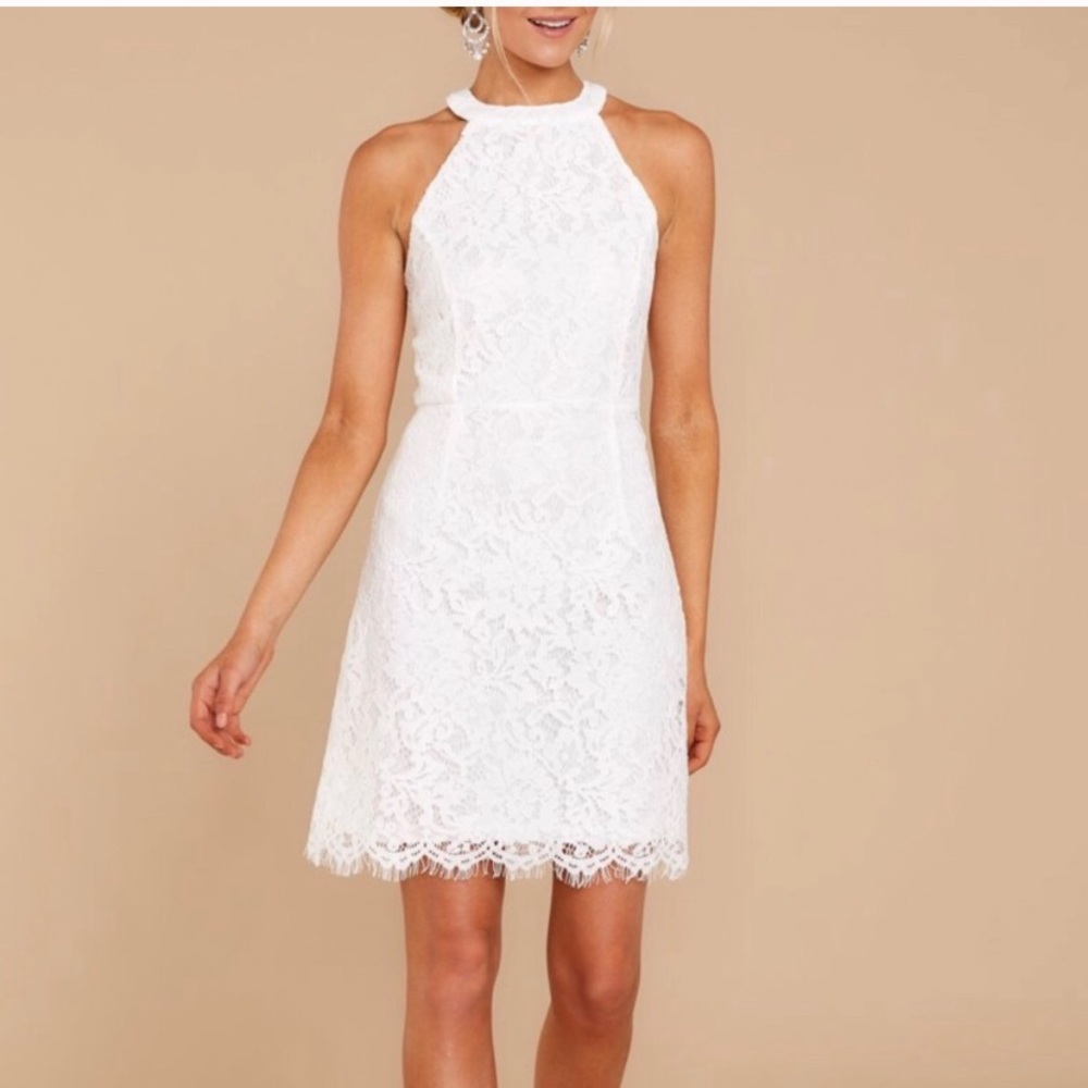 She + Sky White Lace Dress. Size Small